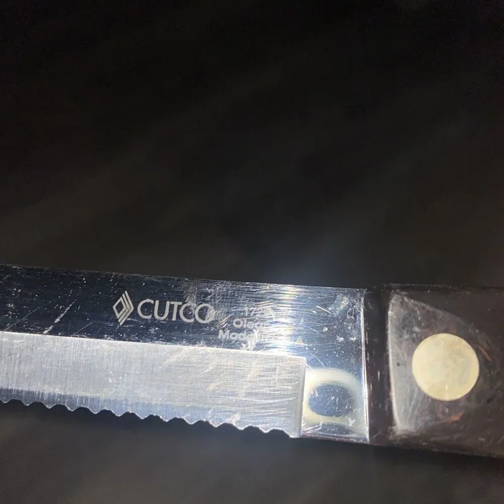 Vintage Cutco 1729 JI Carver Knife Serrated Edge With Classic Dark Brown Handle